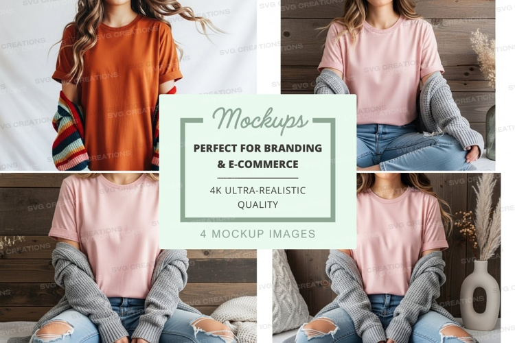 Casual and comfortable women's t-shirts mockup