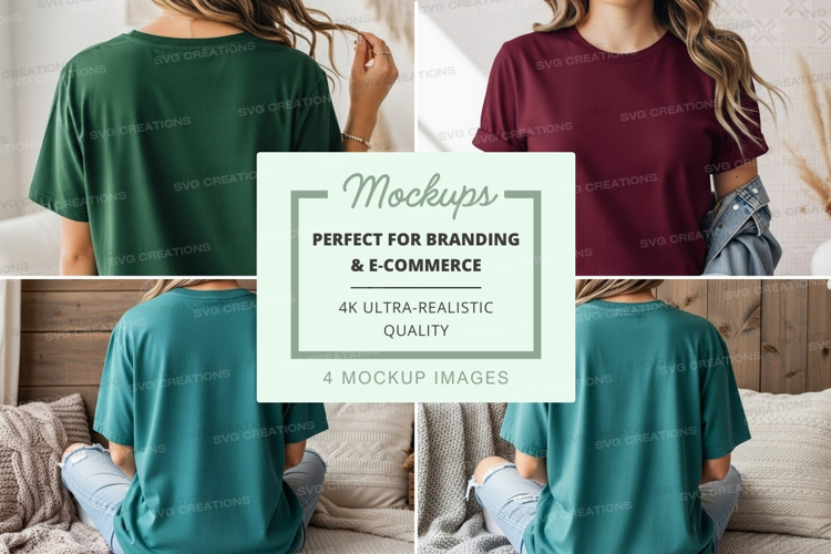 Casual t-shirt collection mockup