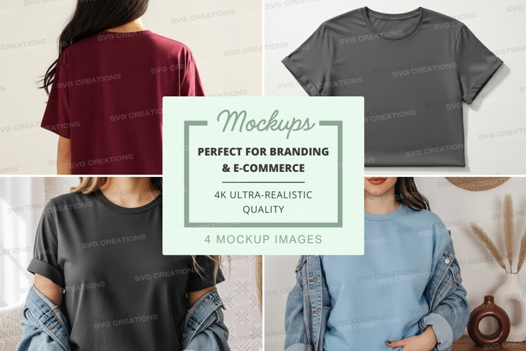 Mockup collection of casual t-shirts