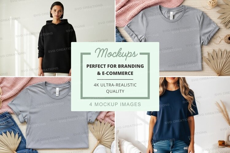 Mockup collection of casual t-shirts example image 1