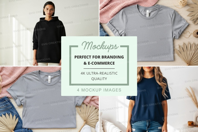 Mockup collection of casual t-shirts