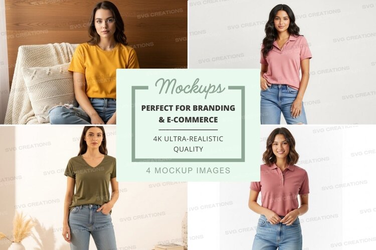 Casual t-shirt collection mockup example image 1