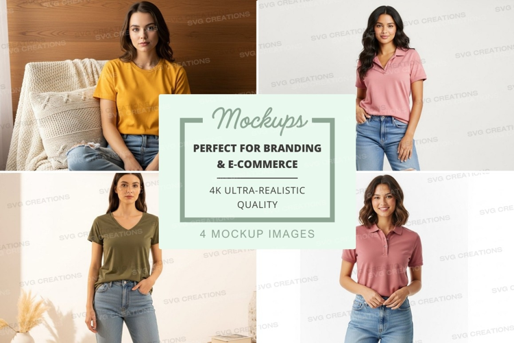 Casual t-shirt collection mockup