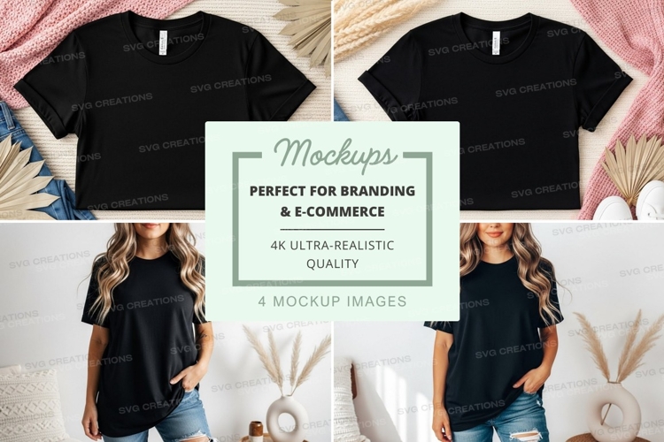 Black Tshirt Mockup Image 18