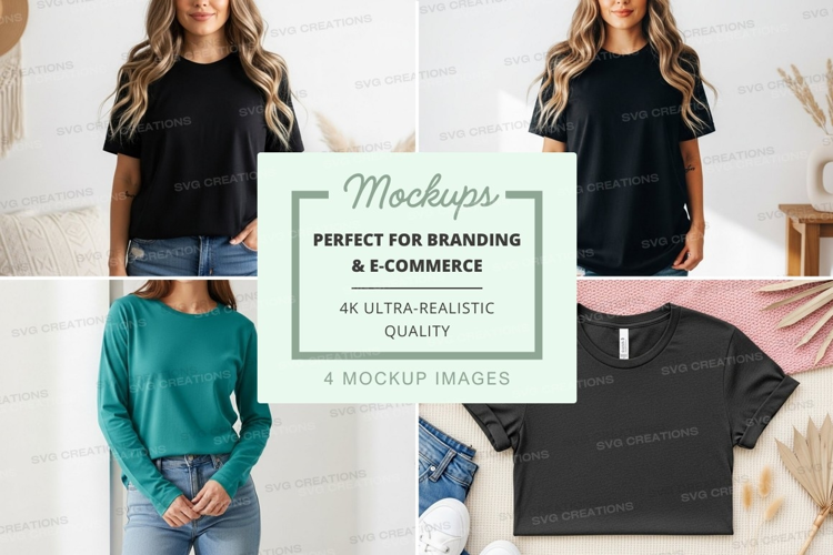 Mockup collection of casual t-shirts