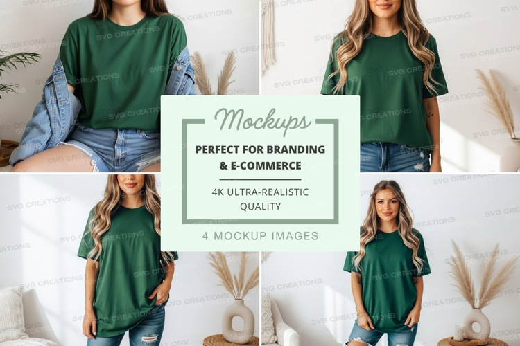 Casual green t-shirt mockup
