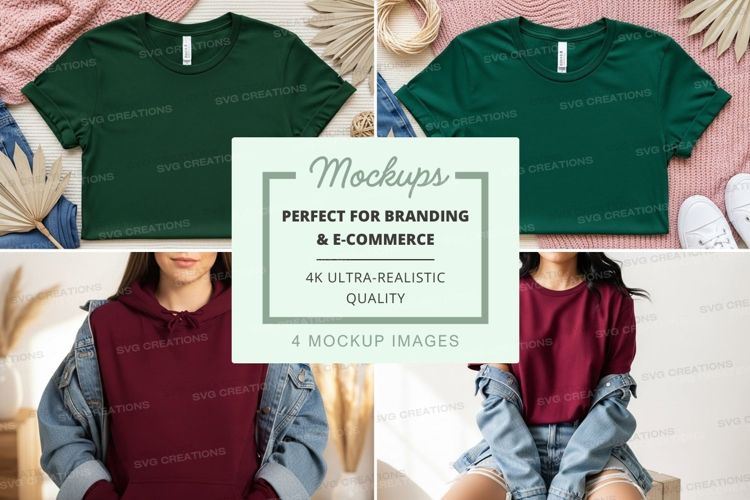 Mockup: casual and stylish t-shirts and hoodies