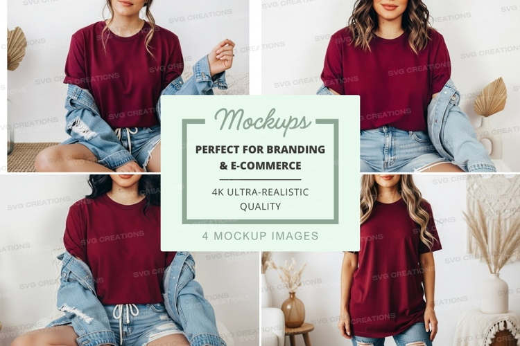 Casual and stylish outfit with burgundy top and denim