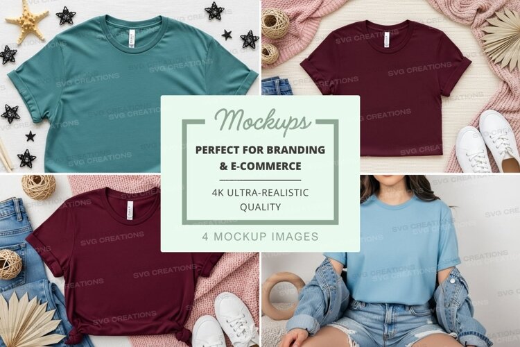 Mockup of t-shirts in various colors example image 1