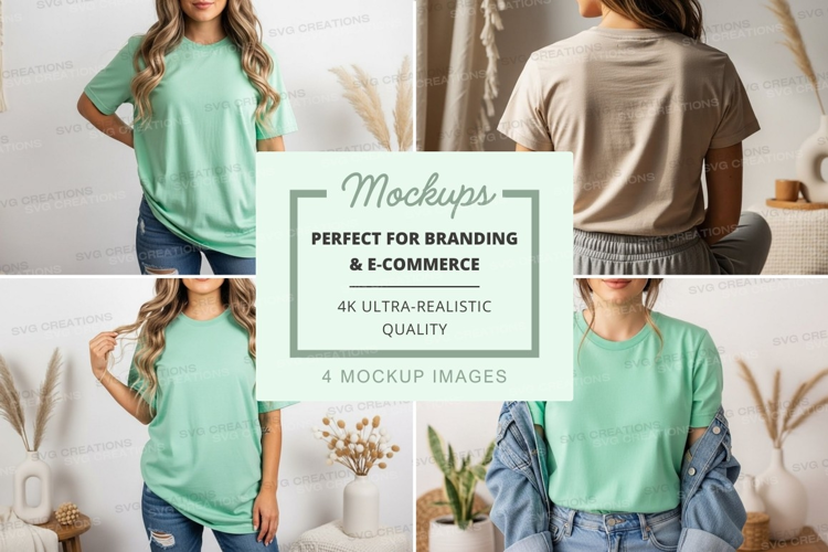 Mockup of light green t-shirt