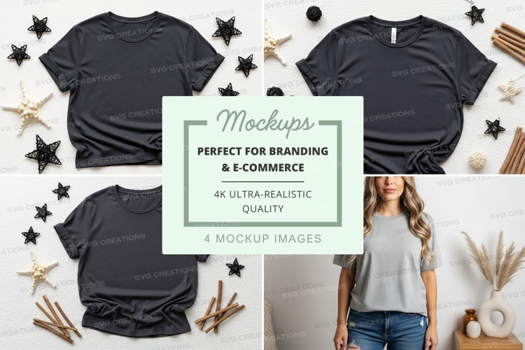 Mockup: casual t-shirts with rustic decor
