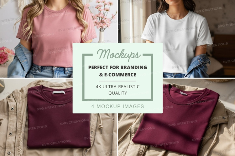 Casual t-shirt collection mockup