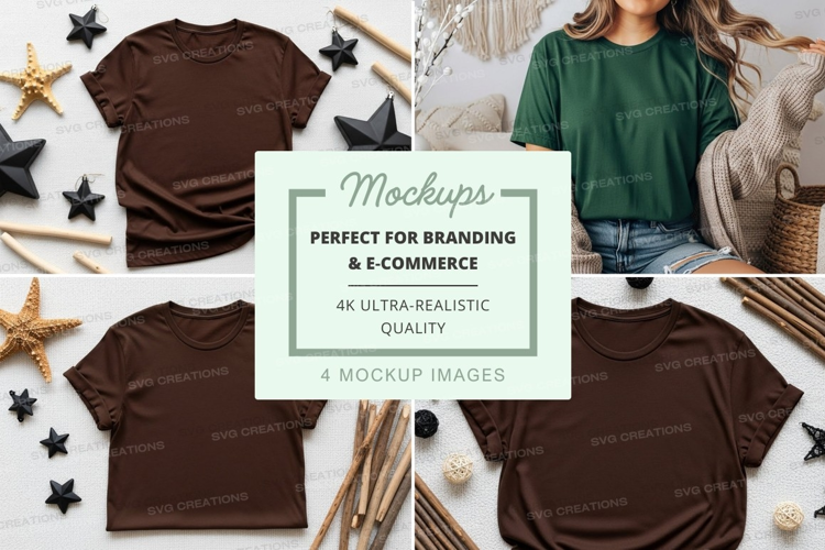 Casual t-shirt collection mockup
