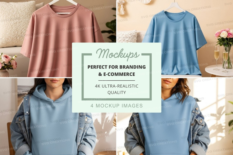 Casual hooded sweatshirts mockup