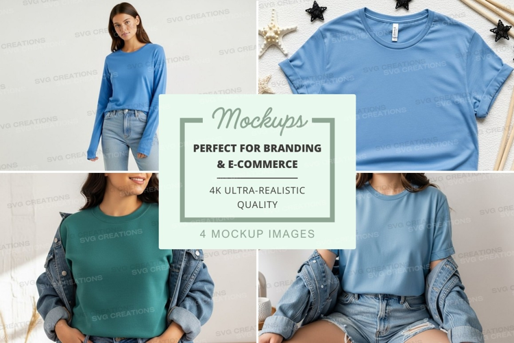 Casual t-shirt collection mockup