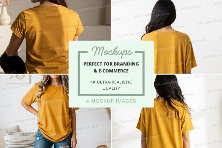 Mustard yellow t-shirt mockup