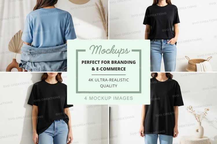 Black Tshirt Mockup Image 22