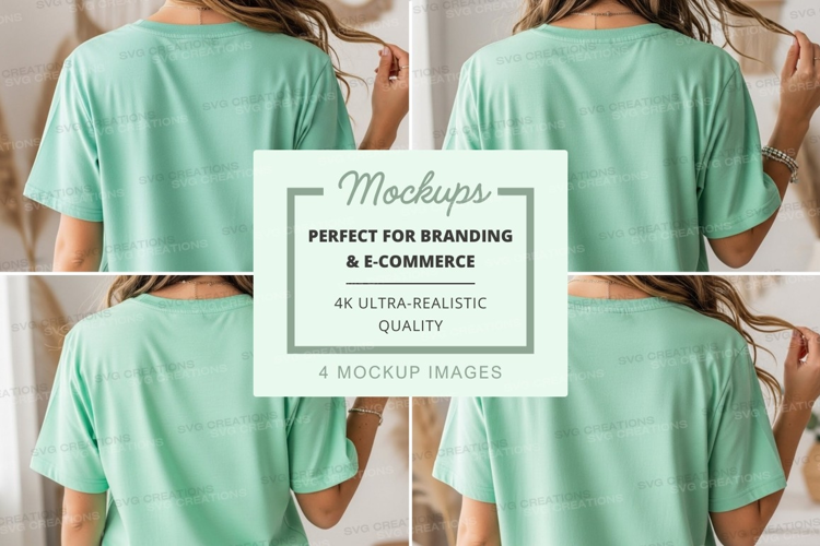 Casual mint green t-shirt mockup