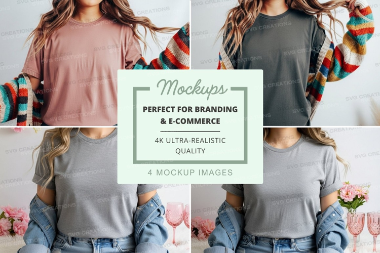 Casual t-shirt and scarf fashion mockup