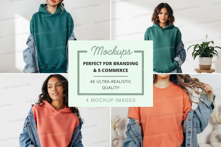 Casual hooded sweatshirts mockup