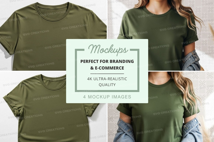 Mockup: olive green t-shirt