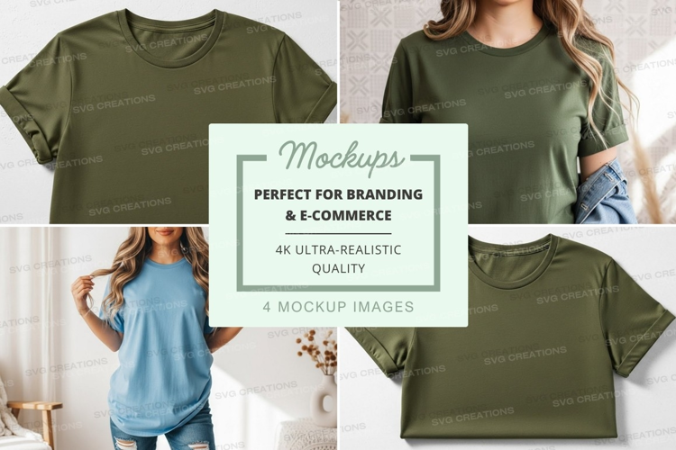 Mockup collection of casual t-shirts