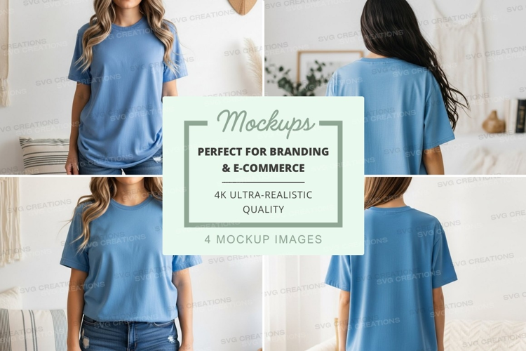 Mockup of a blue t-shirt