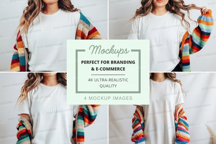 White Tshirt Mockup Image 13