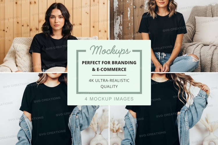 Casual comfort in black t-shirt and jeans