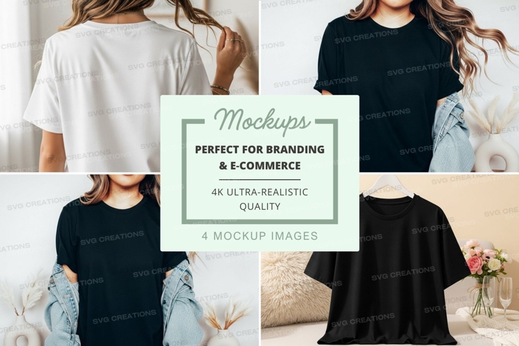Black Tshirt Mockup Image 21