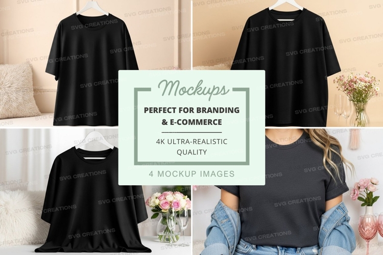 Black Tshirt Mockup Image 20