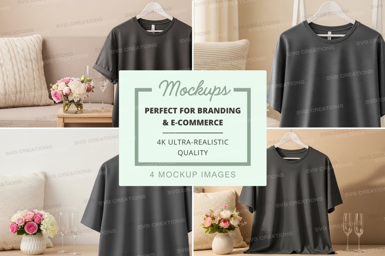 Black Tshirt Mockup Image 19