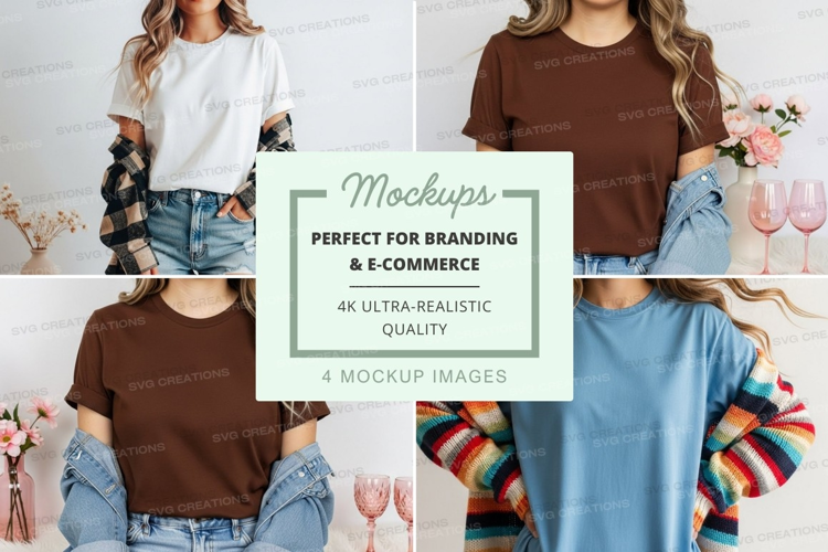 Mockup: casual t-shirts with unique sleeves