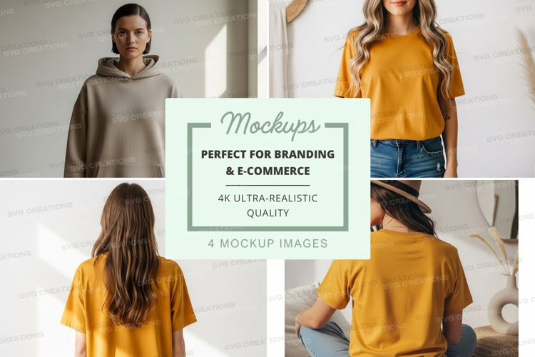 Casual and comfortable hoodie and t-shirt mockup