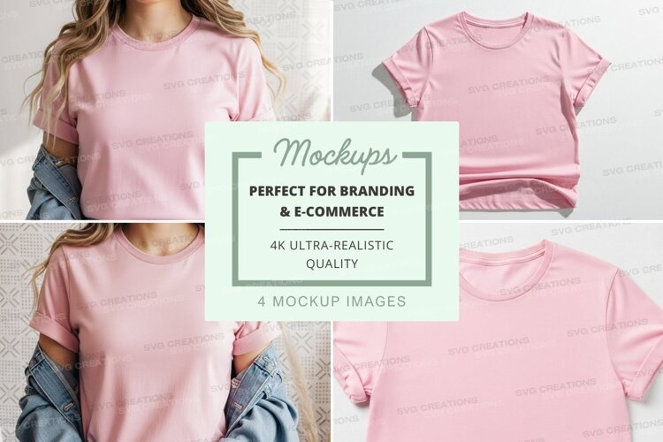 Pink t-shirt mockup example image 1