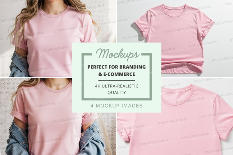 Pink t-shirt mockup