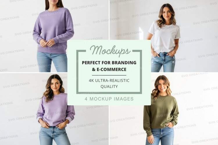 Casual sweatshirts collection mockup example image 1