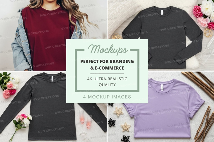 Mockup collection of casual t-shirts