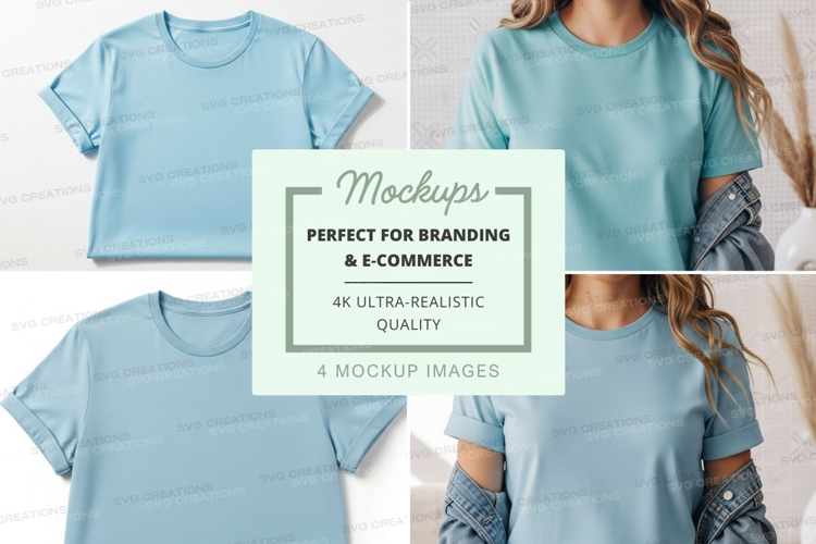 Light blue t-shirt mockup