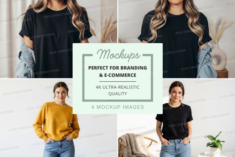 Black Tshirt Mockup Image 17