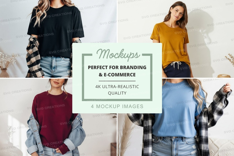 Casual t-shirt collection mockup