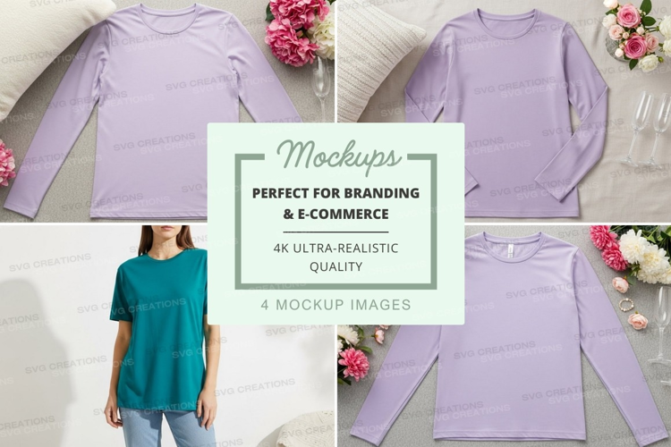 Mockup: long sleeve t-shirts display
