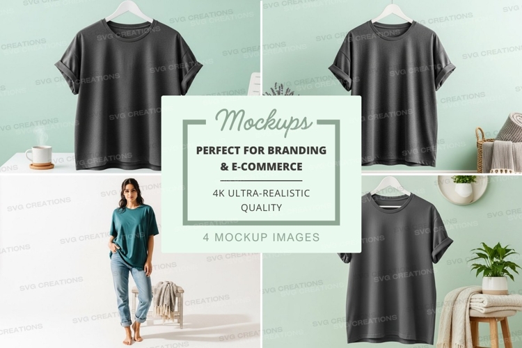 Black Tshirt Mockup Image 14