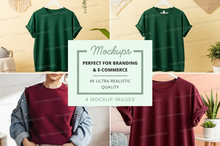 Mockup: collection of casual t-shirts