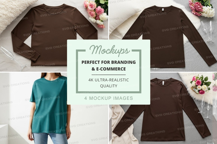 Mockup: collection of long-sleeve t-shirts