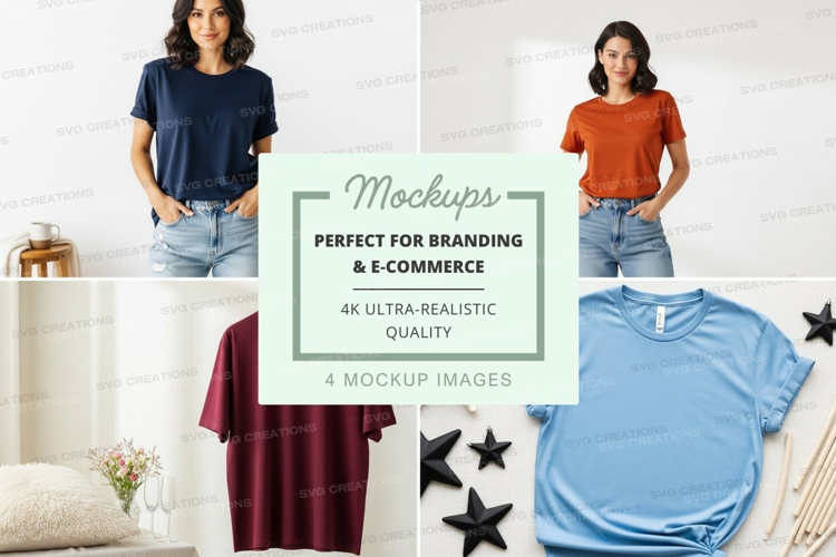 Casual t-shirt collection mockup