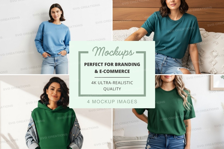 Casual t-shirt collection mockup