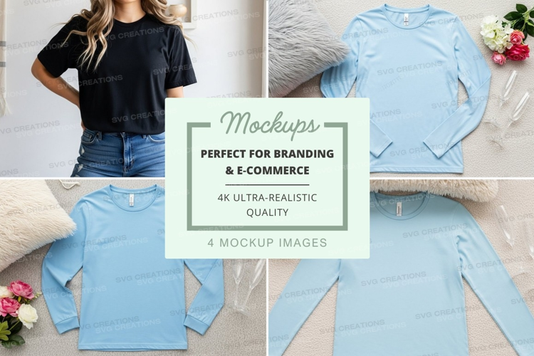 Mockup: casual long sleeve t-shirts