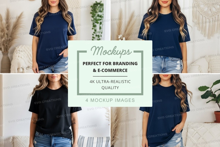 Casual t-shirt collection mockup