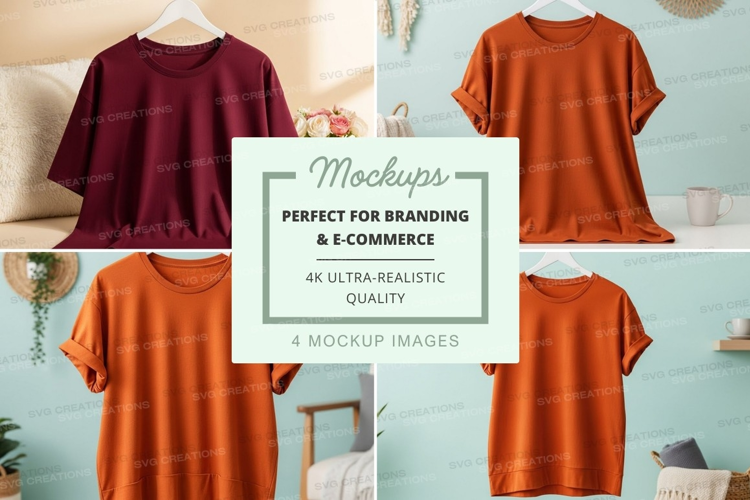 Mockup collection of casual t-shirts
